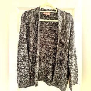 Michael Stars wrap sweater with flecks of metallic silver